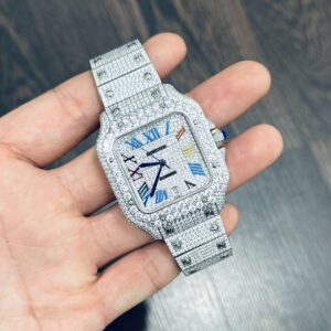Đồng Hồ Cartier Santos Đính Full Đá Replica 11 39 (1)