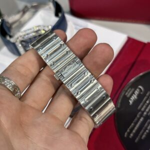 Đồng Hồ Cartier Santos Đính Kim Cương Moissanite BVF 39 (1)