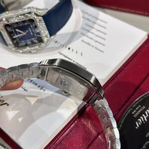 Đồng Hồ Cartier Santos Đính Kim Cương Moissanite BVF 39 (1)