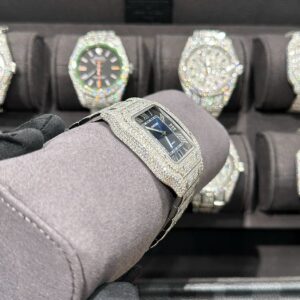 Đồng Hồ Cartier Santos Độ Full Kim Cương Thiên Nhiên Blue Dial 39 (8)