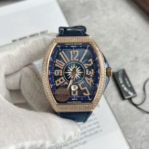 Đồng Hồ Franck Muller V45 Đính Đá Màu Xanh Dương ABF 45mm (1)
