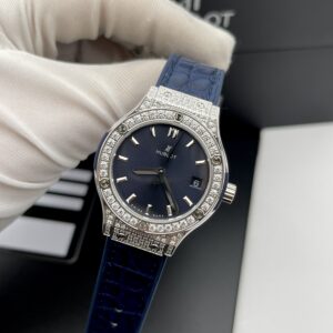 Đồng Hồ Hublot Nữ Classic Fusion Diamonds Màu Xanh Blue 33mm (3)