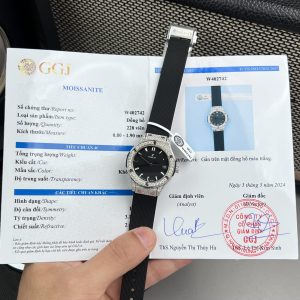Đồng Hồ Hublot Nữ Đính Kim Cương Moissanite Màu Đen 33mm (4)