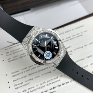 Đồng Hồ Hublot Orlinski Đính Full Kim Cương Moissanite APS Màu Đen 40mm (2)