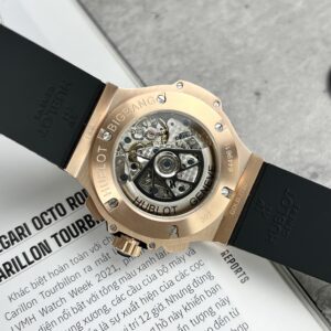 Đồng Hồ Nam Hublot Big Bang King Gold Viền Đen Fake 11 44mm (6)