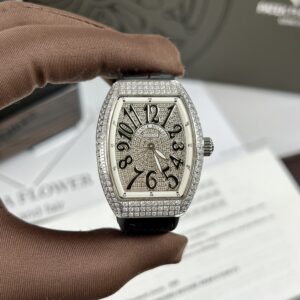 Đồng Hồ Nữ Franck Muller V32 Đính Full Đá Màu Đen 36mm (1)