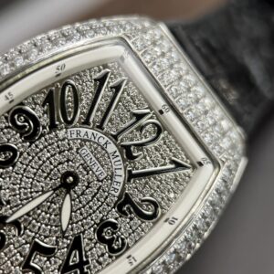Đồng Hồ Nữ Franck Muller V32 Đính Full Đá Màu Đen 36mm (1)