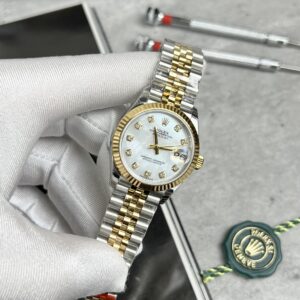 Đồng Hồ Rolex DateJust Mặt Số Xà Cừ DemiGold Fake 11 31mm (1)