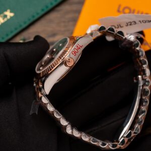 Đồng Hồ Rolex DateJust Bọc Vàng Mặt Số Đen Cọc Đính Đá 31mm (1)