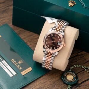 Đồng Hồ Rolex DateJust Nữ Bọc Vàng Mặt Chocolate Rep 11 31mm (2)