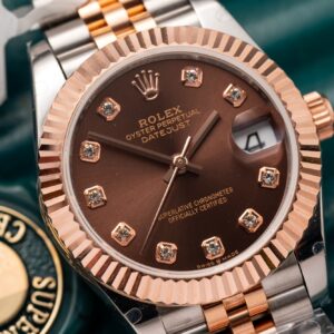 Đồng Hồ Rolex DateJust Nữ Bọc Vàng Mặt Chocolate Rep 11 31mm (2)
