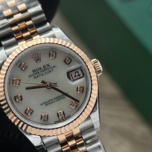 Đồng Hồ Rolex DateJust Nữ Vàng Hồng Cọc Số Đính Đá 31mm (1)