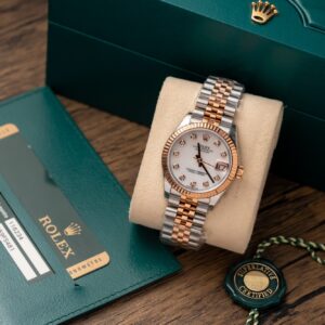 Đồng Hồ Rolex DateJust Replica 11 Nữ Demi Mặt Số Trắng 31mm (2)