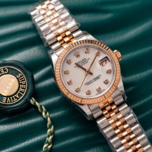 Đồng Hồ Rolex DateJust Replica 11 Nữ Demi Mặt Số Trắng 31mm (2)