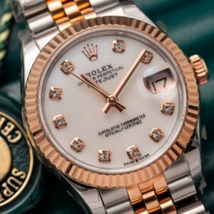 Đồng Hồ Rolex DateJust Replica 11 Nữ Demi Mặt Số Trắng 31mm (2)