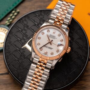 Đồng Hồ Rolex DateJust Replica 11 Nữ Demi Mặt Số Trắng 31mm (2)