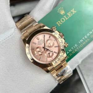 Đồng Hồ Rolex Daytona 116505 Mặt Hồng Cọc Số Đính Đá Rep 11 BT Factory 40mm (1)