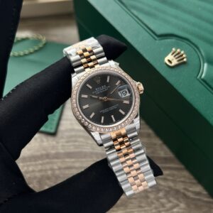 Đồng Hồ Rolex Nữ Datejust Replica 11 Đính Đá Mặt Xám 31mm (1)
