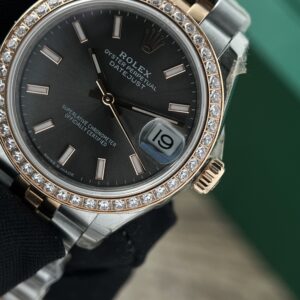Đồng Hồ Rolex Nữ Datejust Replica 11 Đính Đá Mặt Xám 31mm (1)