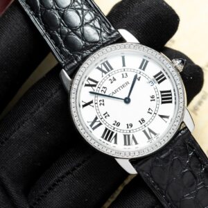 Đồng Hồ Cartier Ronde Độ Kim Cương Thiên Nhiên Nữ 36mm (1)