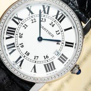 Đồng Hồ Cartier Ronde Độ Kim Cương Thiên Nhiên Nữ 36mm (1)
