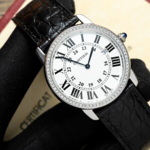 Đồng Hồ Cartier Ronde Độ Kim Cương Thiên Nhiên Nữ 36mm (8)