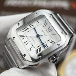 Đồng Hồ Cartier Santos WSSA0029 Replica 11 Nữ Mặt Trắng Máy Thụy Sỹ Nhà Máy BV 35mm (2)