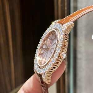 Đồng Hồ Chopard Bọc Vàng Hồng Đính Kim Cương Moissanite 36mm (5)