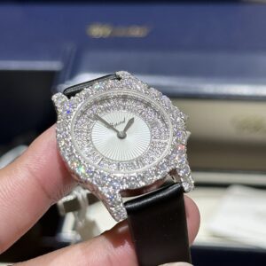 Đồng Hồ Chopard Đính Kim Cương Moissanite Màu Đen 36mm (7)