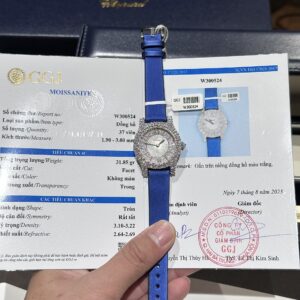 Đồng Hồ Chopard Độ Kim Cương Moissanite Màu Xanh 36mm (6)