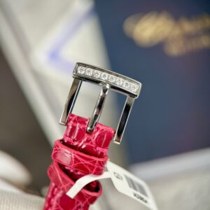 Đồng Hồ Chopard Nữ Đính Full Kim Cương Moissanite Màu Đỏ 34mm (3)