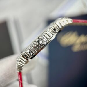 Đồng Hồ Chopard Nữ Đính Full Kim Cương Moissanite Màu Đỏ 34mm (3)