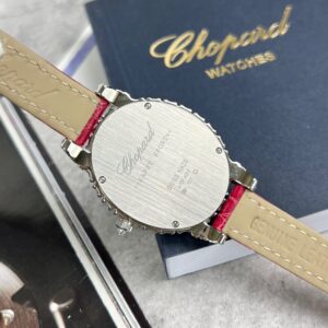 Đồng Hồ Chopard Nữ Đính Full Kim Cương Moissanite Màu Đỏ 34mm (3)