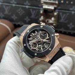 Đồng Hồ Hublot Big Bang Unico Demi King Gold Replica 11 Viền Gốm Nhà Máy BBF 42mm (2)