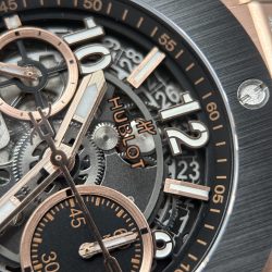 Đồng Hồ Hublot Big Bang Unico Demi King Gold Replica 11 Viền Gốm Nhà Máy BBF 42mm (2)