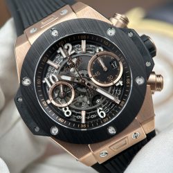 Đồng Hồ Hublot Big Bang Unico Demi King Gold Replica 11 Viền Gốm Nhà Máy BBF 42mm (2)