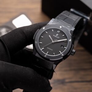 Đồng Hồ Hublot Ceramic Mặt Carbon Replica 11 Dây Da GSF 42mm (2)