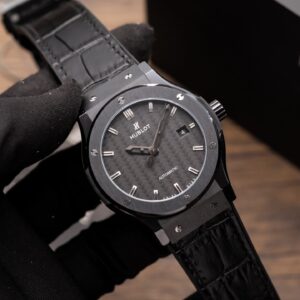 Đồng Hồ Hublot Ceramic Mặt Carbon Replica 11 Dây Da GSF 42mm (9)
