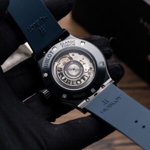 Đồng Hồ Hublot Ceramic Mặt Xanh Blue Rep 11 Dây Cao Su GSF 42mm (1)