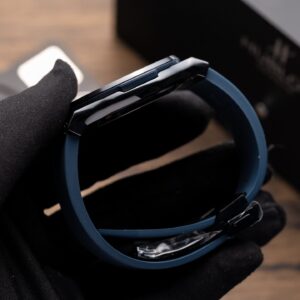 Đồng Hồ Hublot Ceramic Mặt Xanh Blue Rep 11 Dây Cao Su GSF 42mm (3)