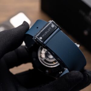 Đồng Hồ Hublot Ceramic Mặt Xanh Blue Rep 11 Dây Cao Su GSF 42mm (3)