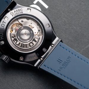 Đồng Hồ Hublot Ceramic Mặt Xanh Blue Replica 11 Dây Da GSF 42mm (9)