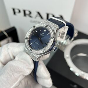 Đồng Hồ Hublot Classic Fusion Kim Cương Moissanite Màu Xanh Dương 38mm (4)