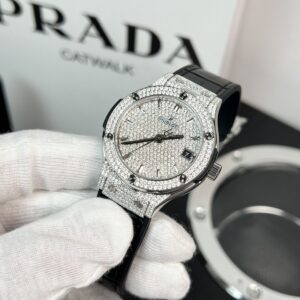 Đồng Hồ Hublot Độ Full Kim Cương Moissanite Màu Đen HBF 38mm (1)