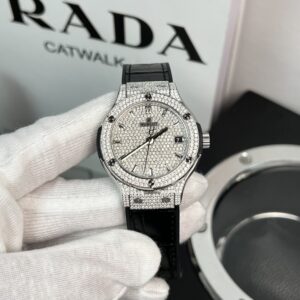 Đồng Hồ Hublot Độ Full Kim Cương Moissanite Màu Đen HBF 38mm (1)