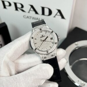 Đồng Hồ Hublot Độ Full Kim Cương Moissanite Màu Đen HBF 38mm (1)