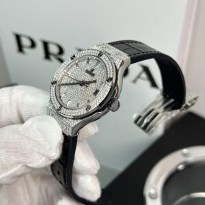 Đồng Hồ Hublot Độ Full Kim Cương Moissanite Màu Đen HBF 38mm (1)