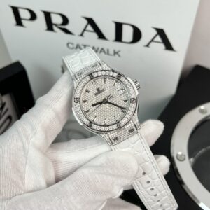 Đồng Hồ Hublot Độ Full Kim Cương Moissanite Màu Trắng HBF 38mm (3)