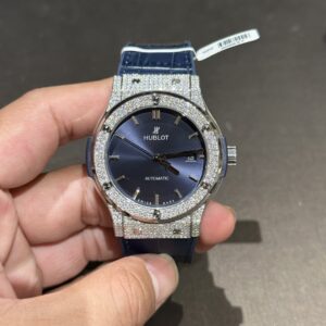 Đồng Hồ Hublot Độ Full Kim Cương Moissanite Màu Xanh Dương 42mm (2)