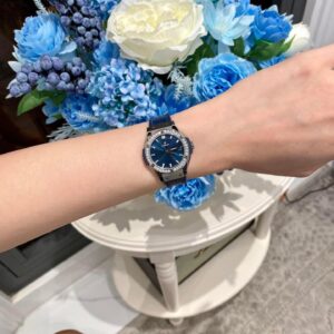 Đồng Hồ Hublot Nữ Màu Xanh Dương Độ Kim Cương Moissanite 33mm (7)